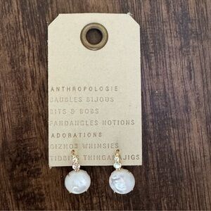 Anthropologie crystal hoop stone pendant earring